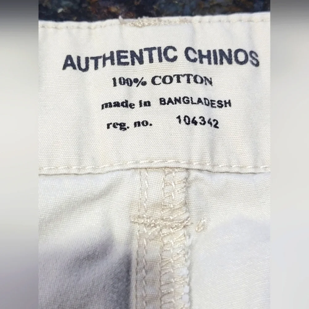 Chino's Size 38 100% Cotton Beige Tan Front and Back Pockets Golf Shirts